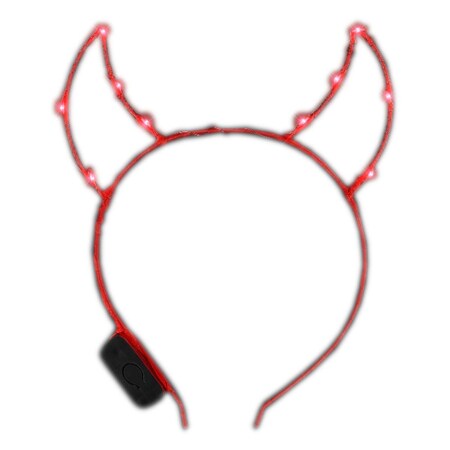 Endless Games Light Up Devil Horn Starlight Headband for Halloween, Red EN3332223